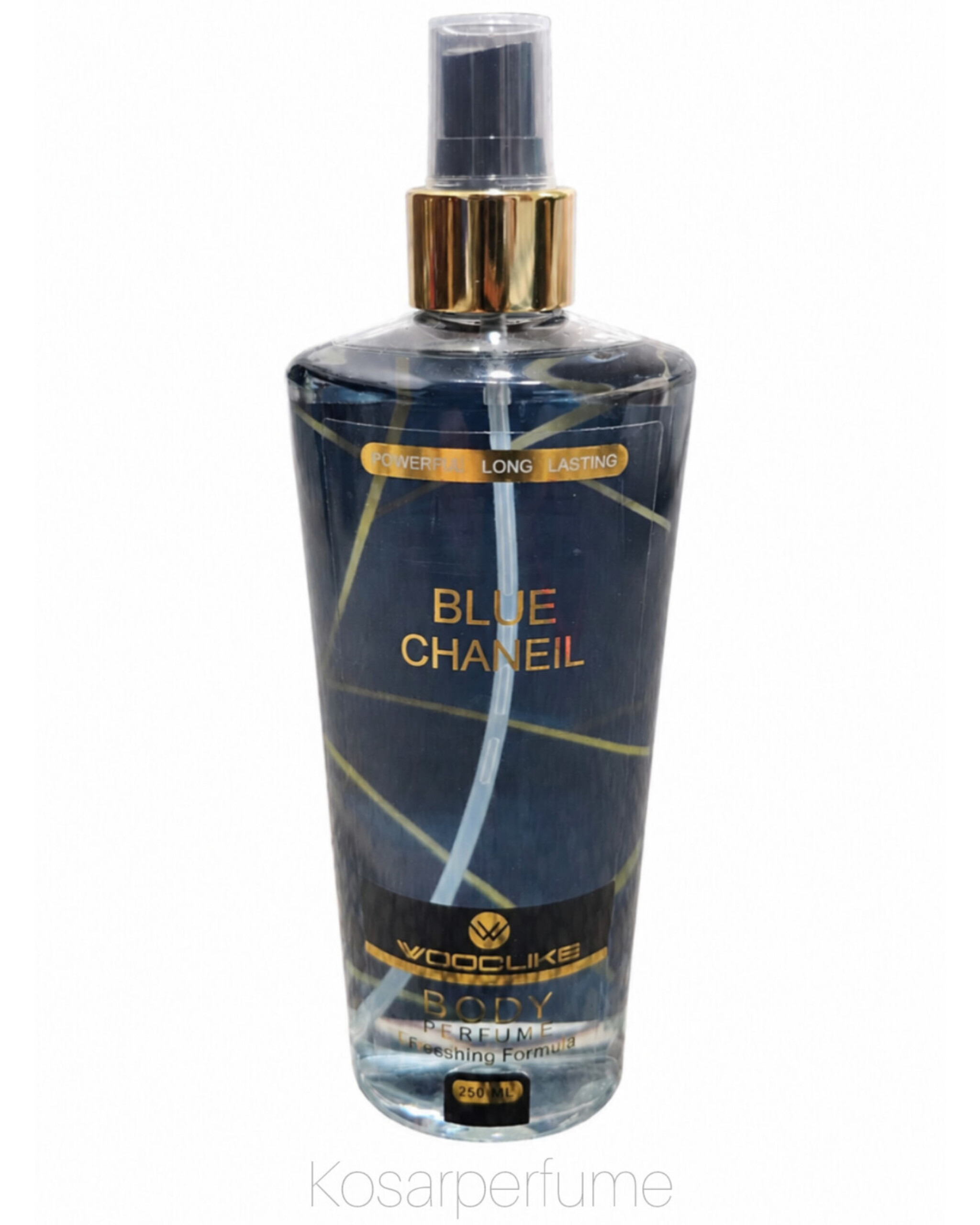بادی اسپلش مردانه وودلایک مدل بلوشنل(BLUE CHANEIL)حجم ۲۵۰ میل